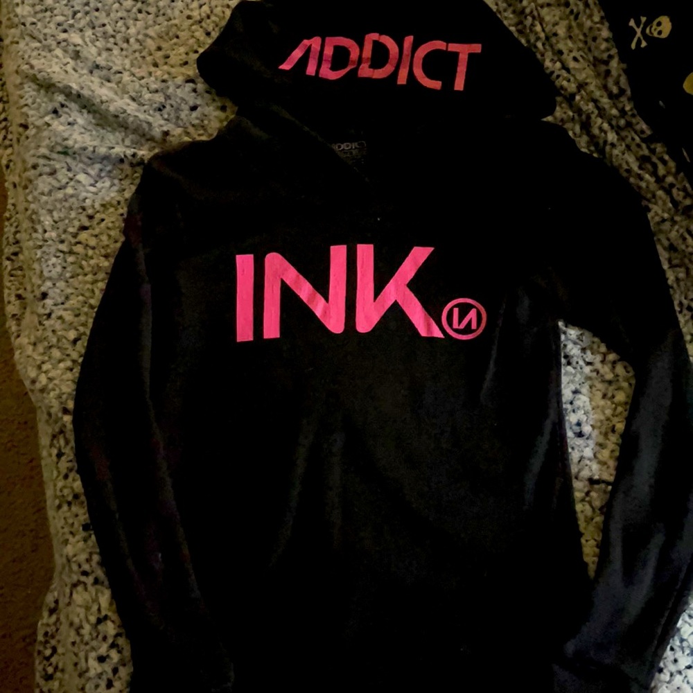 Ink Addict hooded thermal long sleeve shirt